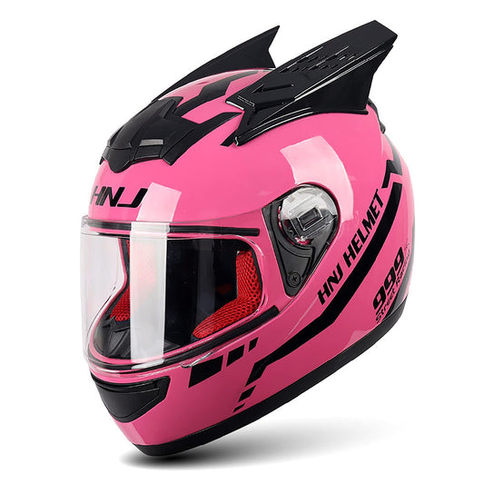 Personalized Cat Ear Helmet,Girl Women Pink Motorcycle Helmet Adult DOT Certified